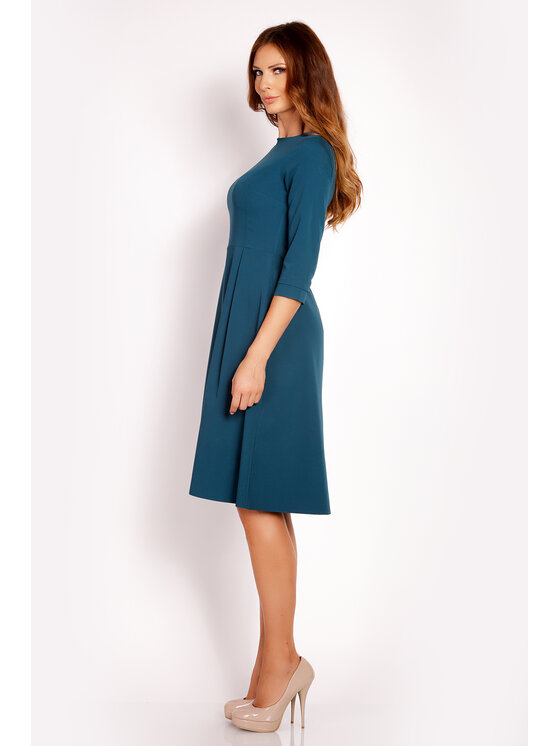 Awama Awama Sukienka koktajlowa L008 Zielony Basic Fit