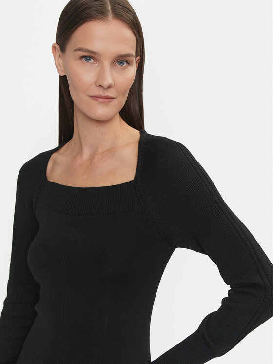 Luisa Spagnoli Luisa Spagnoli Úpletové šaty Mandola 58510 Čierna Regular Fit