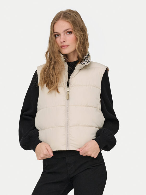 ONLY ONLY Bezrękawnik Tammy 15357509 Beżowy Regular Fit