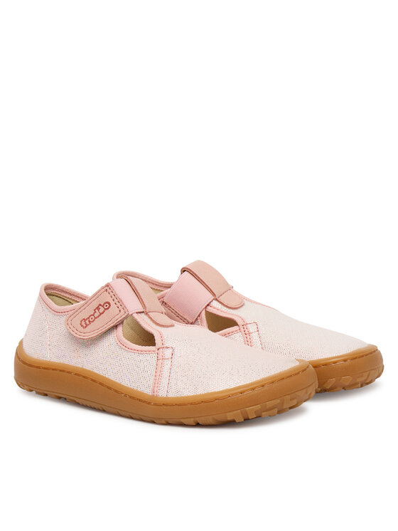 Froddo Froddo Hausschuhe Barefoot Canvas T-Bar G1700439-2 S Rosa