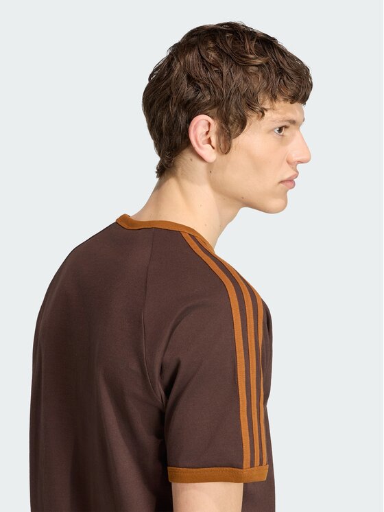 adidas adidas T-Shirt 3-Stripes Brązowy Regular Fit