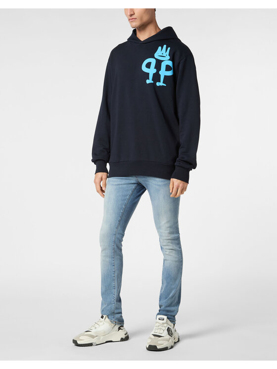 PHILIPP PLEIN PHILIPP PLEIN Mikina 9587 Modrá Regular Fit