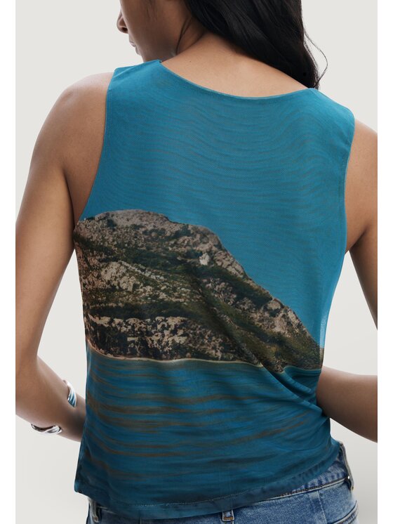 Desigual Desigual Φανέλα REPRIS TS SUMMER Μπλε Casual Fit