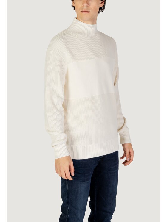 Calvin Klein Jeans Calvin Klein Jeans Maglione MIXED STITCH HIGH Bianco To Fit
