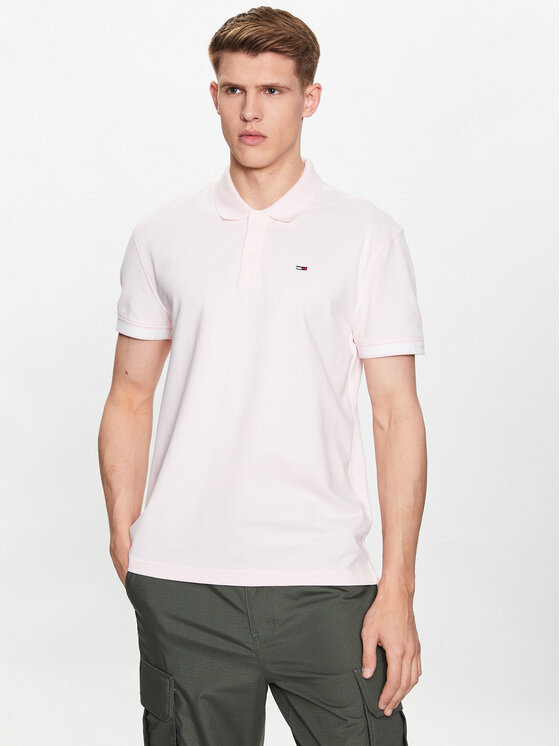 Tommy Jeans Polo Classic Essential DM0DM15751 Rozā Regular Fit