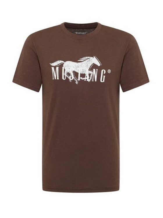 Mustang T-shirt Austin 1016279 Marrone Regular Fit, taglia : S