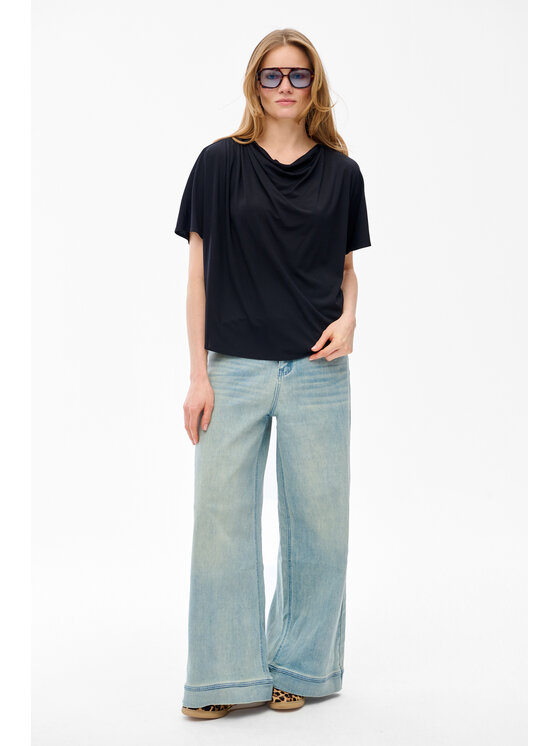 blue shadow blue shadow Bluzka Binni Czarny Regular Fit