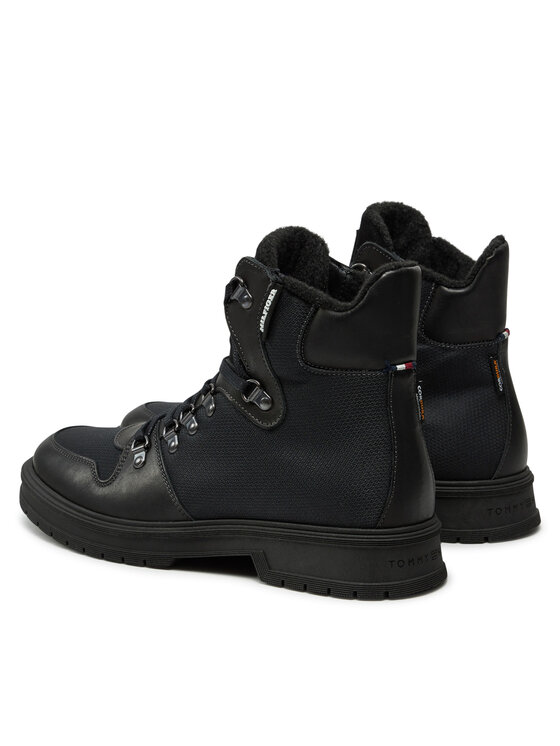 Tommy Hilfiger Tommy Hilfiger Kotníková obuv Hilfiger Warm Cordura Mix Boot FM0FM05180 Černá