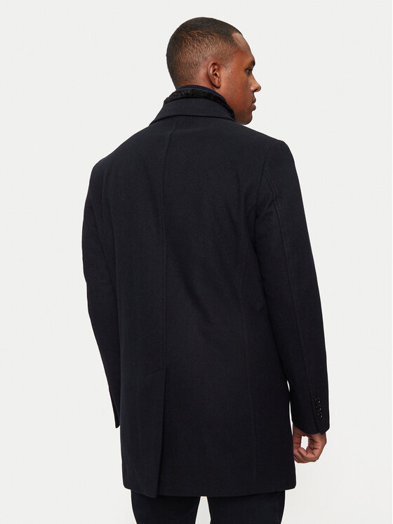 Hechter Paris Hechter Paris Gyapjú kabát 45014 142270 Sötétkék Regular Fit