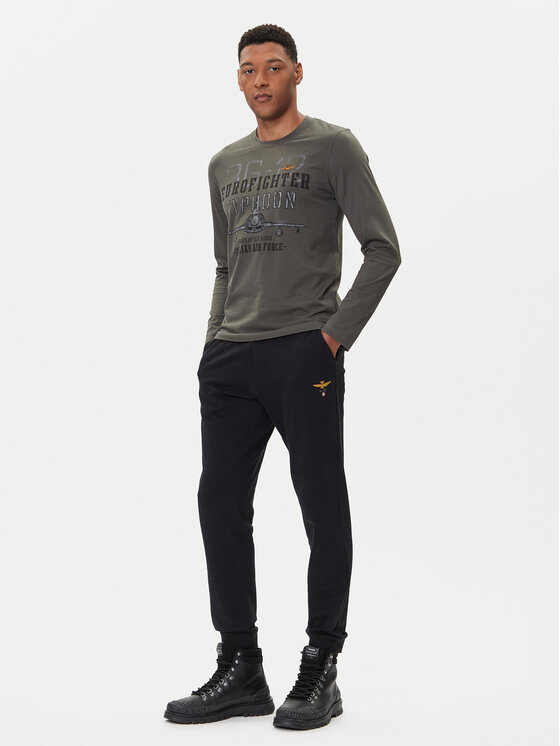 Aeronautica Militare Aeronautica Militare Spodnji del trenirke 252PF0872UF00459 Črna Regular Fit