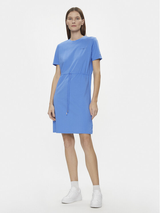 Tommy Hilfiger Tommy Hilfiger Rochie de zi 1985 WW0WW40734 Albastru Regular Fit