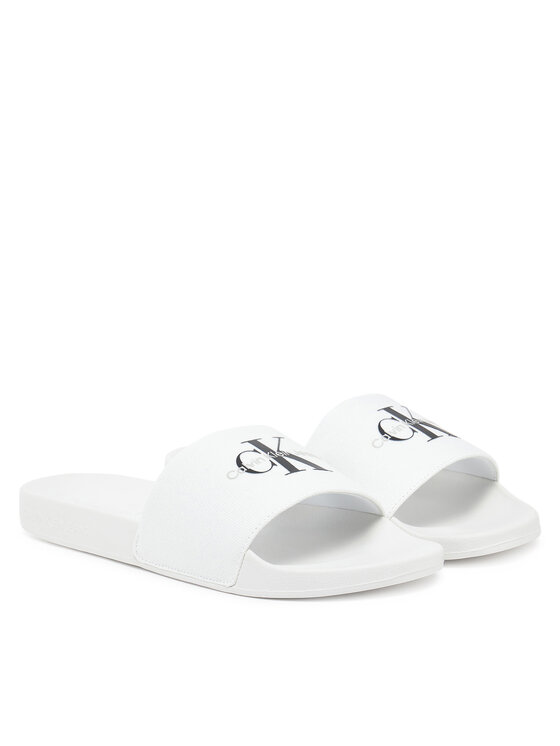 Calvin Klein Jeans Calvin Klein Jeans Şlapi Slide Monogram Cv YM0YM01271 Alb