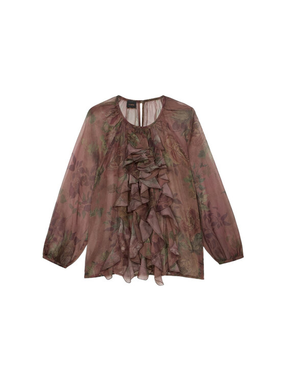 Oltre Oltre Bluzka 2050J000815N0S1 Brązowy Regular Fit