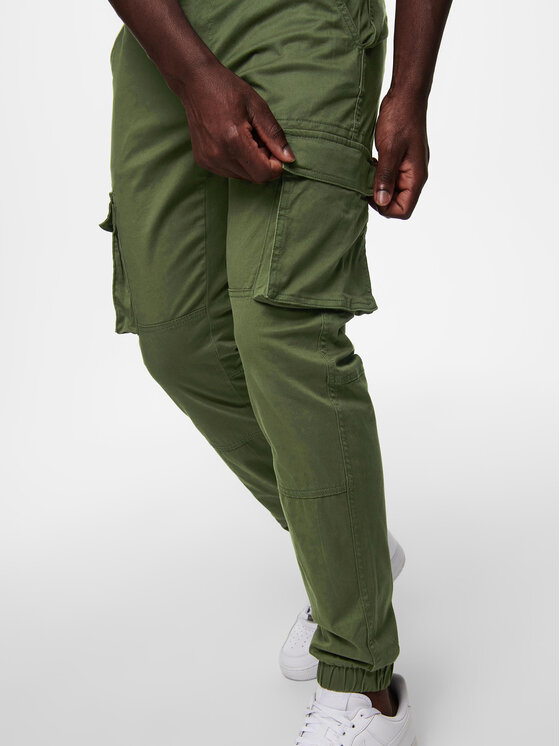 Only & Sons Only & Sons Medžiaginės kelnės 22016687 Žalia Tapered Fit