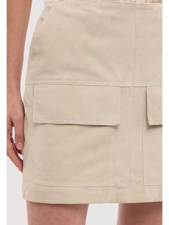 Trussardi Trussardi Spódnica skórzana 1309A000669N002 Kremowy A-Line Fit
