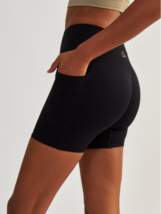 BeShaped BeShaped Szorty sportowe z Kieszeniami Lift Me Up Czarny Shaping Fit