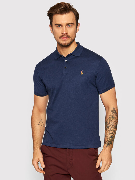 Polo Ralph Lauren Polo marškinėliai 710652578 Tamsiai mėlyna Slim