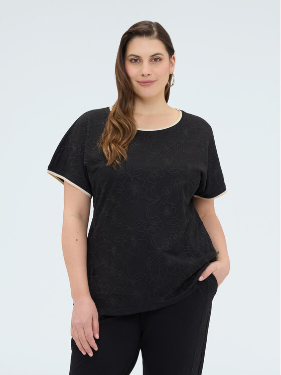 Fiorella Rubino Fiorella Rubino T-shirt G08ML009089N033 Nero Regular Fit