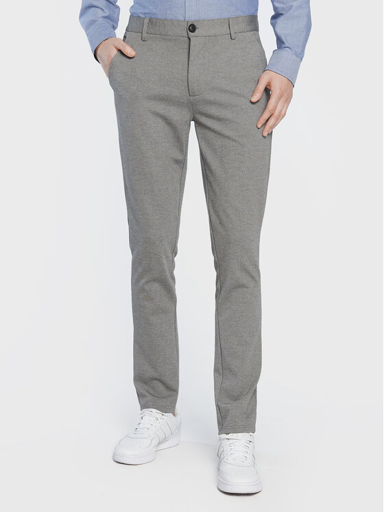 Blend Bavlnené nohavice Napa 20711182 Sivá Slim Fit