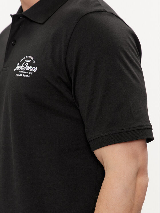 Jack&Jones Jack&Jones Тениска с яка и копчета Forest 12248621 Черен Standard Fit