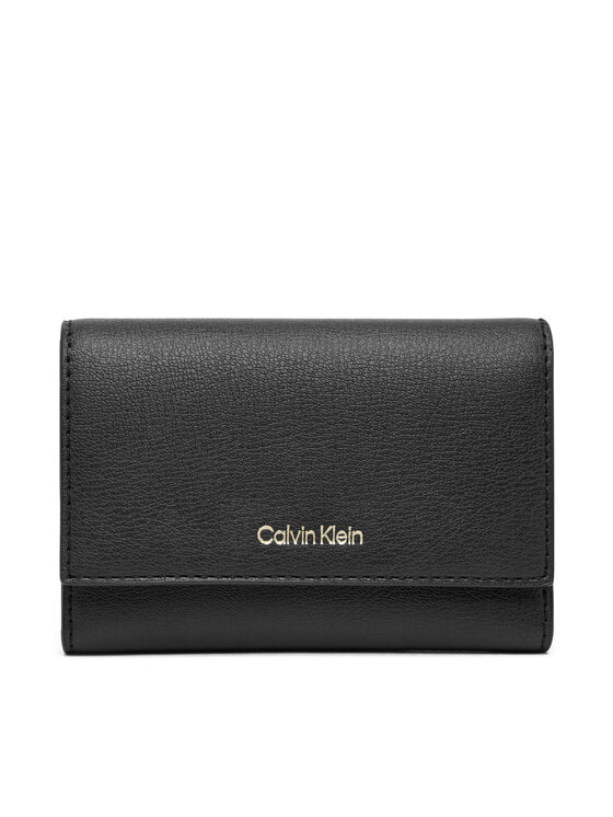 Calvin Klein Calvin Klein Ženski novčanik Foil Logo Trifold W/ Zip Pocket LV04F1117G Crna