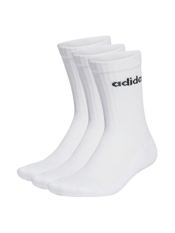 Șosete Înalte Unisex adidas Linear Crew Cushioned Socks 3 Pairs HT3455 white/black