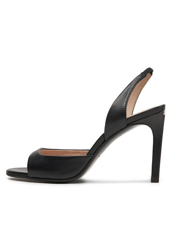 Calvin Klein Calvin Klein Sandále Heel D'Orsay Sandal 90 Lth HW0HW02124 Čierna
