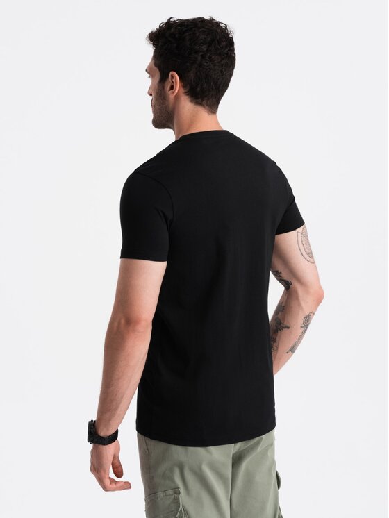 Ombre Ombre T-Shirt OM-TSPT-0125 Černá Regular Fit