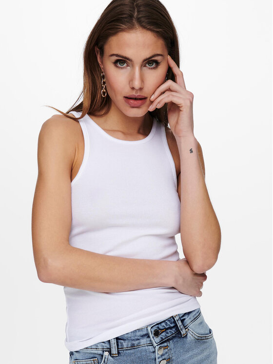 ONLY ONLY Τοπ Kenya 15234659 Λευκό Regular Fit