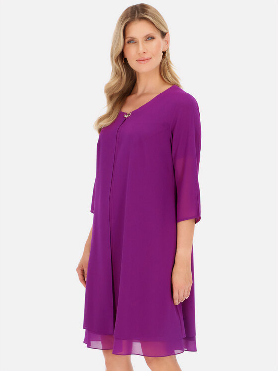 Potis & Verso Potis & Verso Sukienka koktajlowa Anna Fioletowy Regular Fit