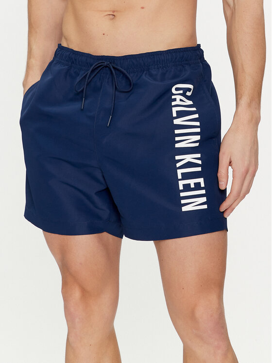 Calvin Klein Swimwear Peldšorti KM0KM01004 Tumši zils Regular Fit