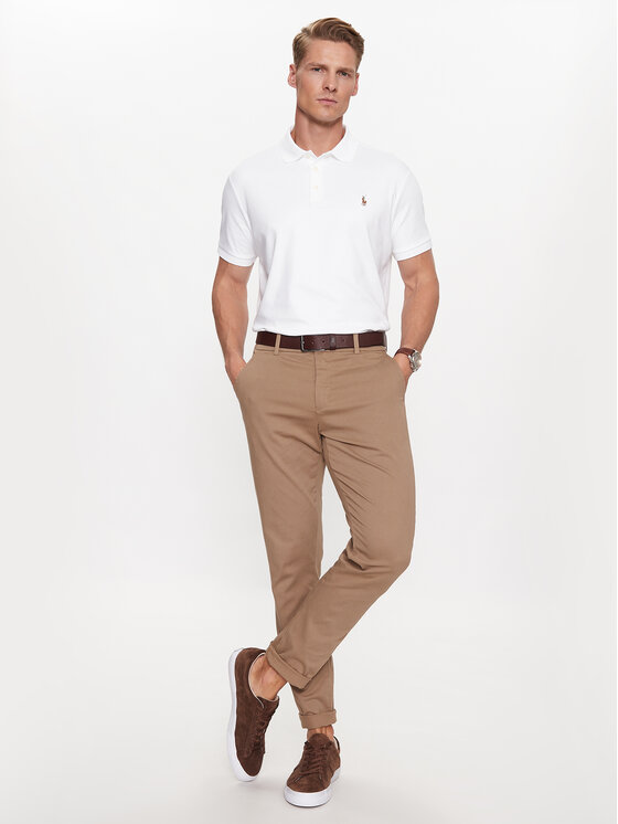 Polo Ralph Lauren Polo Ralph Lauren Тениска с яка и копчета 710713130003 Бял Custom Slim Fit