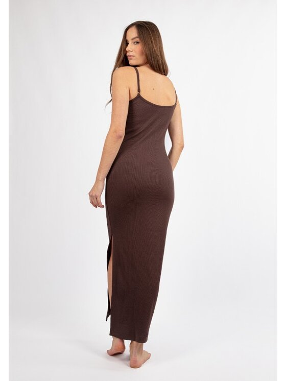 DKaren Sport DKaren Sport Sukienka codzienna DK-K-P7 Brązowy Slim Fit