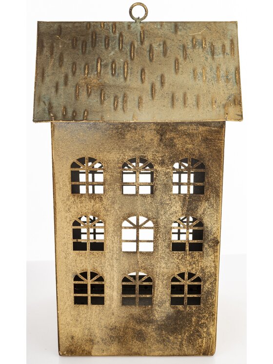 MIAhome MIAhome Lampion metalowy domek 33x18x15 cm KEKERE Złoty