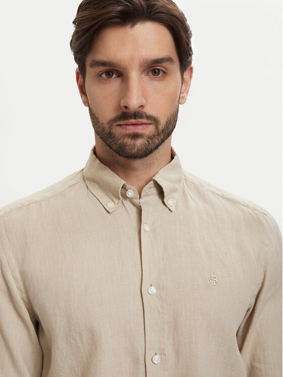 BOSS BOSS Srajca H-Liam 50556077 Bež Regular Fit