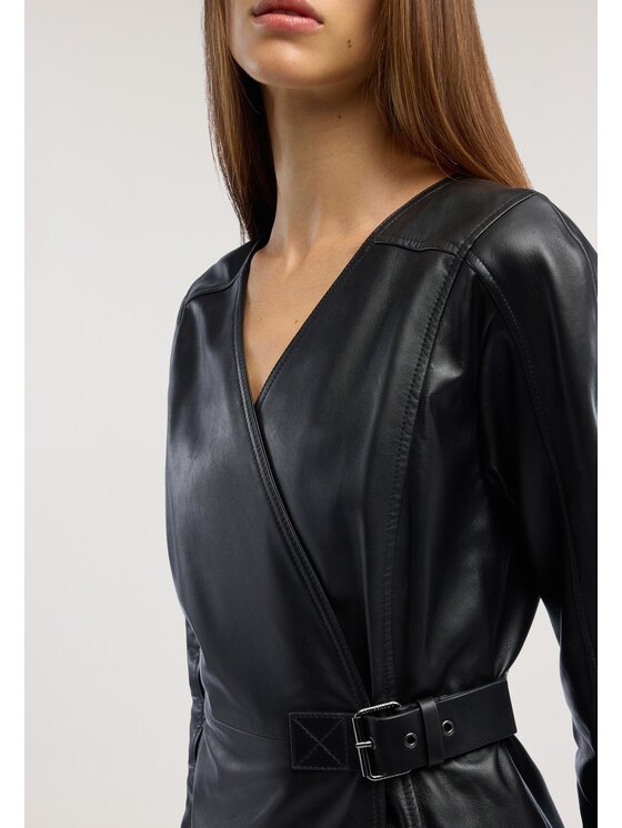 Trussardi Trussardi Sukienka skórzana 7015A001879N033 Czarny Regular Fit