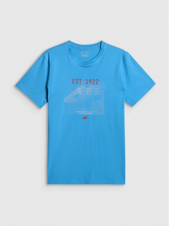 4F 4F T-Shirt 4FRSS26TTSHM4039-33S Modrá Regular Fit