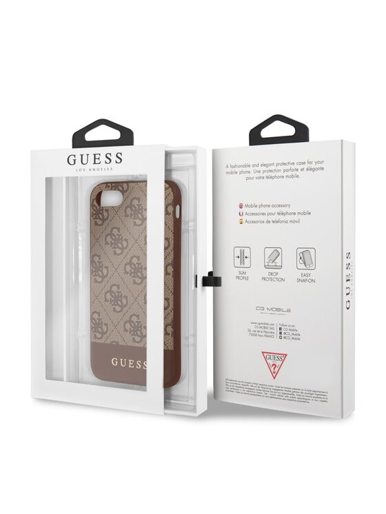 Guess Guess Etui na telefon 4G Bottom Stripe Collection Brązowy