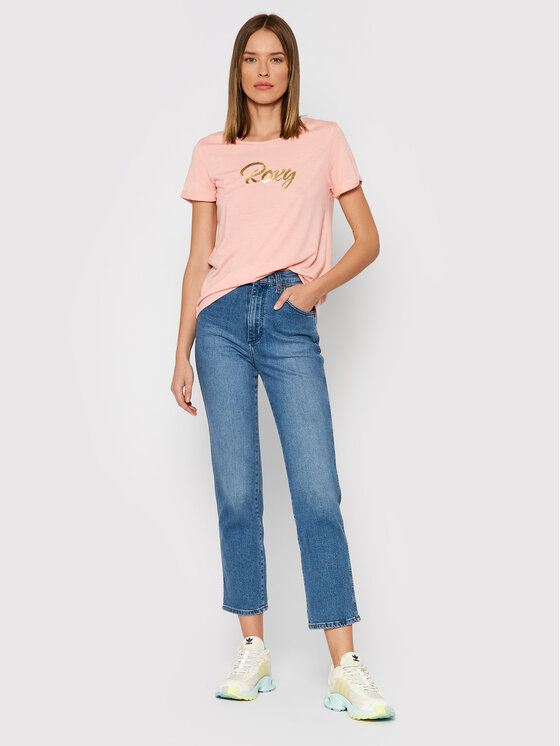 Roxy Roxy T-Shirt ERJZT05266 Różowy Regular Fit