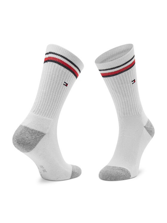 Tommy Hilfiger Tommy Hilfiger Dlouhé ponožky 100001500 Bílá