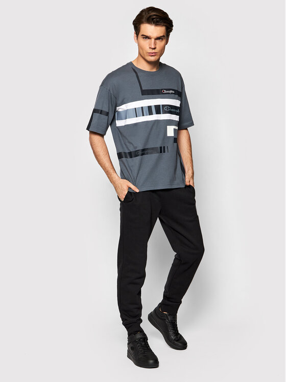 T-shirt Script Logo 216487 Grigio Custom Fit