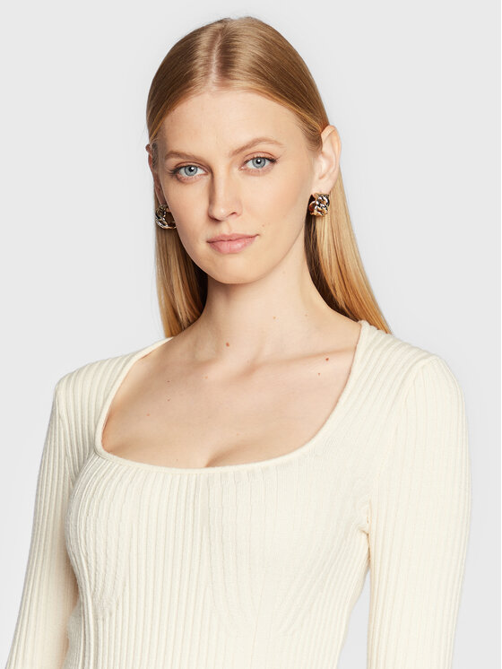 Rinascimento Rinascimento Trikotažinė suknelė CFM0010919003 Écru Slim Fit