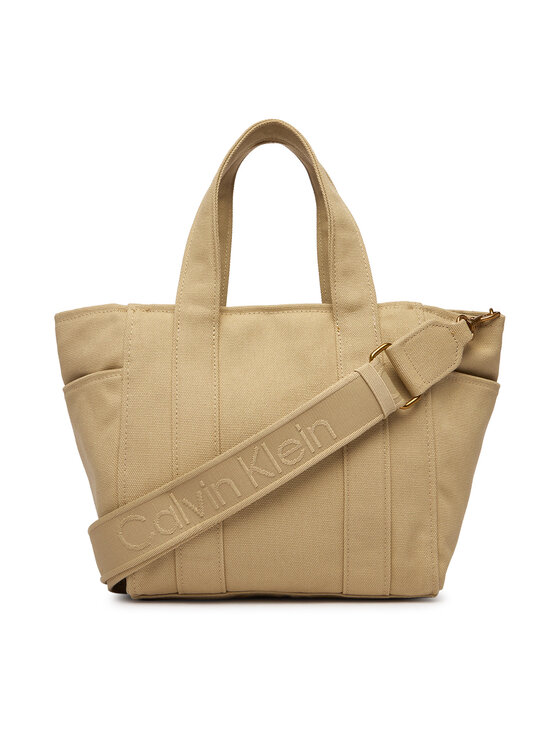 Calvin Klein Calvin Klein Soma Webbing Strap Canvas Small Tote LV04F3384G Bēšs