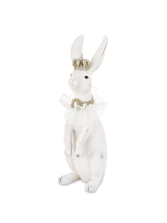 MIAhome MIAhome Figurka królik z koroną Biały