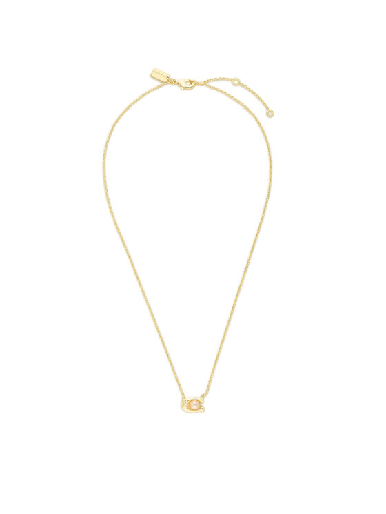 Coach Coach Ogrlica Pearl Signature C Pendant Necklace 37341916GLD651 Zlatna