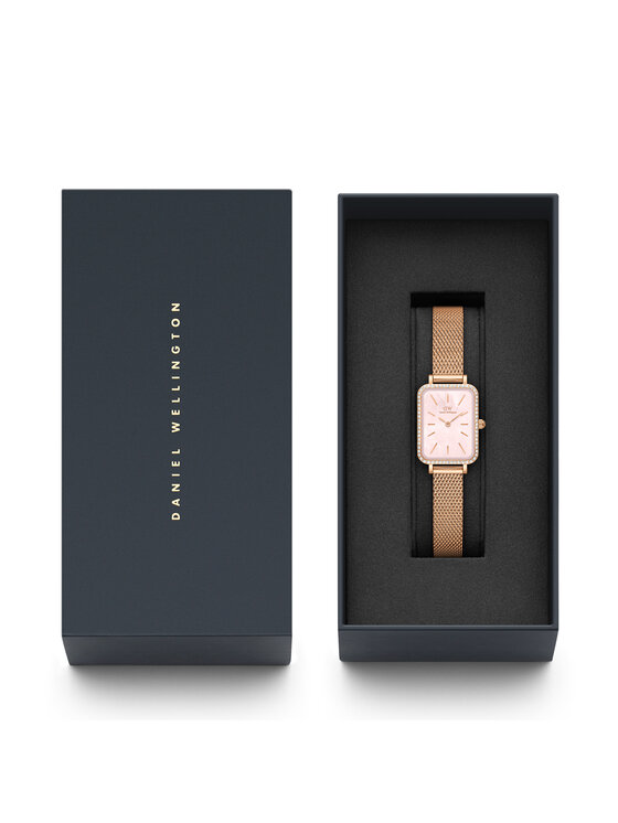 Daniel Wellington Daniel Wellington Sat Quadro Mesh DW00100669 Ružičasto zlato