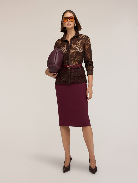 Motivi Motivi Gonna midi 1086Q001276N036 Bordeaux Slim Fit