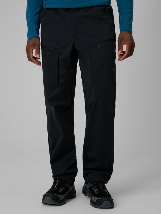 4F 4F Spodnie przeciwdeszczowe TREKKING Czarny Regular Fit