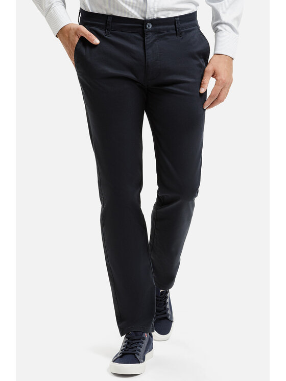 Cross Jeans Cross Jeans Chinosy F 194-736 Granatowy Tapered Leg