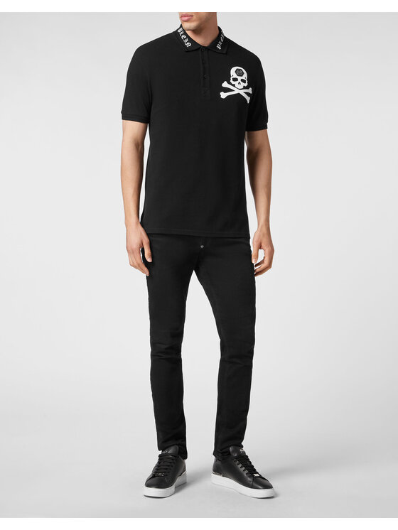 PHILIPP PLEIN PHILIPP PLEIN Polo 231 Czarny Slim Fit